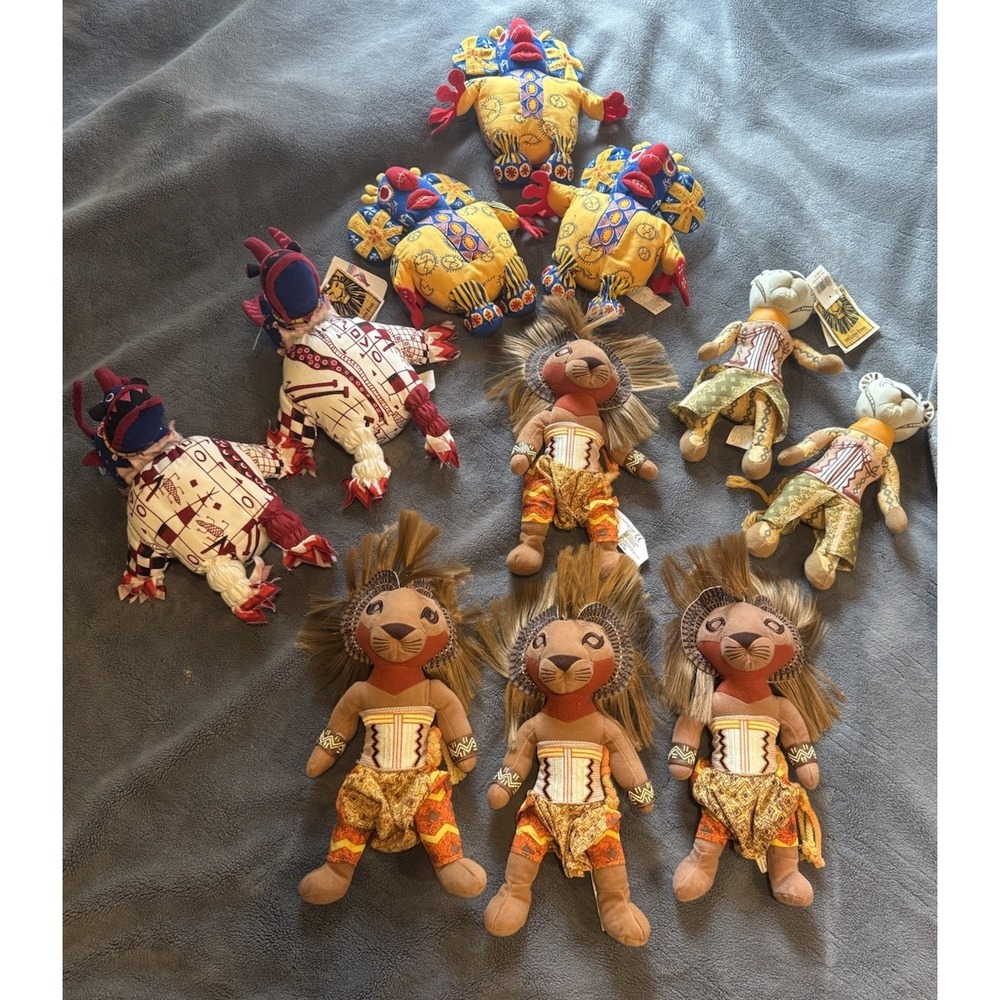 Vintage Disney's Broadway Musical The Lion King Plush Lot 11 Stuffed Doll